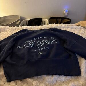 Navy Blue Graphic Sweatshirt